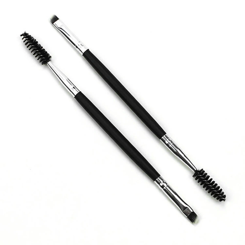 3pcs Wenkbrauw Borstel Set Spiraal Wimper Make-Up Tool Voor Vrouwen Houten Handvat Mascara Dual-Ended Borstel Cosmetica