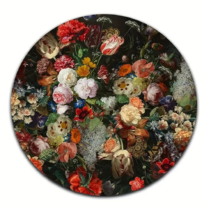 Round Yin Yang Dragon Rug Gold Silver Asian Area Carpet Non-Slip Floor Mat Feng Shui Decor 2026