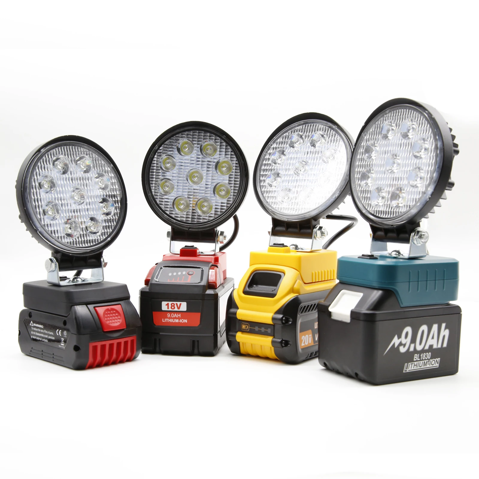 18V Li-ion Battery LED Work Light Flashlight Portable Emergency Flood Lamp Camping lamp For Makita/Dewalt/Milwaukee/Bosch