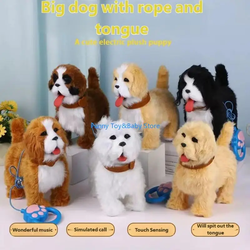 インタラクティブ電動ゴールデンレトリバーぬいぐるみおしゃべりして舌を出す子供向け教育楽しい年齢3歳以上 C90B