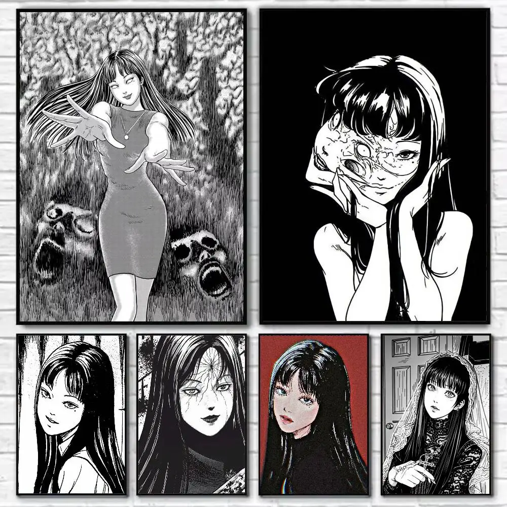 

T-Tomie Junji Ito Poster Self-adhesive Art Waterproof Paper Sticker Coffee House Bar Room Wall Decor