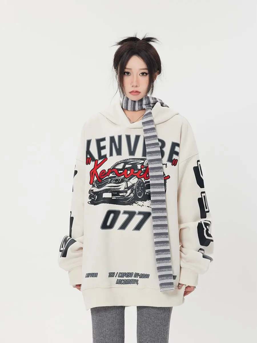 2023 retro carta de rua graffiti impressão hoodies camisola feminina novo americano hip-hop casais corrida camisola superior y2k roupas