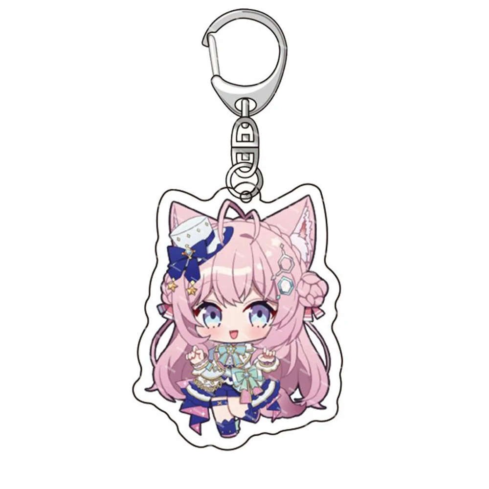 Hololive VTuber Figures Keychain Transparent Acrylic Keyring Shu Mysta Luca Ike Vox Collection Fans Gifts Key Chains