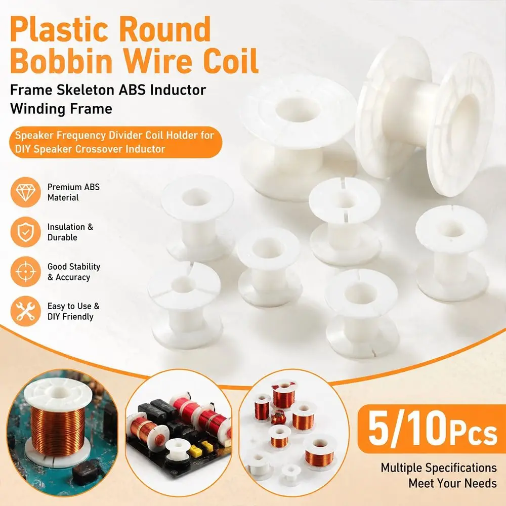 5/10Pcs Plastic Bobbin Wire Coil Frame Round Bobbin Inductive Skeleton Speaker Crossover Coil Frame ABS