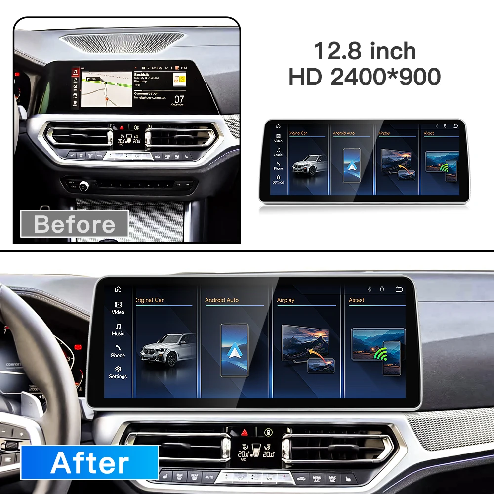 stwei Linux System 8.8 12.3 12.8inch For BMW 3 4Series M3 M4 F30 F31 F32 F33 F34 F36 EVO Wireless CarPlay Auto Video Players