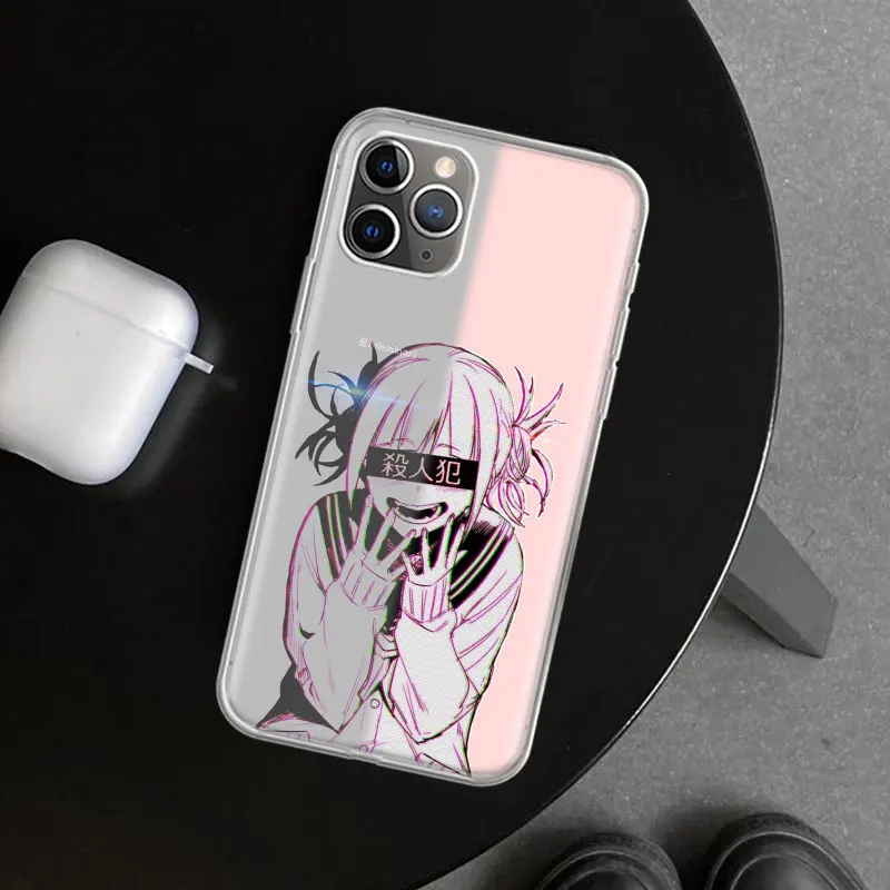 Custodia per telefono Anime Himiko Toga Waifu per iPhone 11 12 13 14 15 16 Pro Max Apple X XS XR 7 Plus 8 + Art Fundas 14 personalizzato