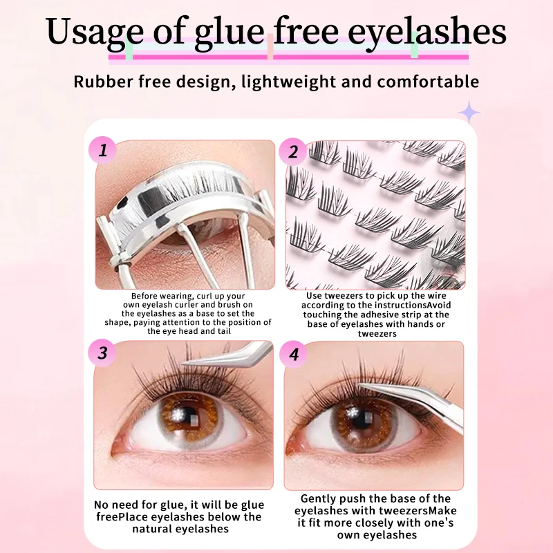 Small Flake False Eyelashes Do Not Require Glue. Japanese and Korean Style Beautiful Girls Like Eyelashes Are Relaxed