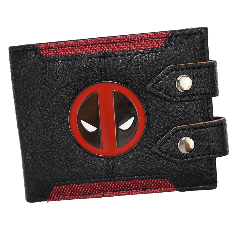 Marvel Comics Carteira Deadpool, Metal Design, Bolsa Duplo Hasp, Anime Cartoon, Presente para meninos