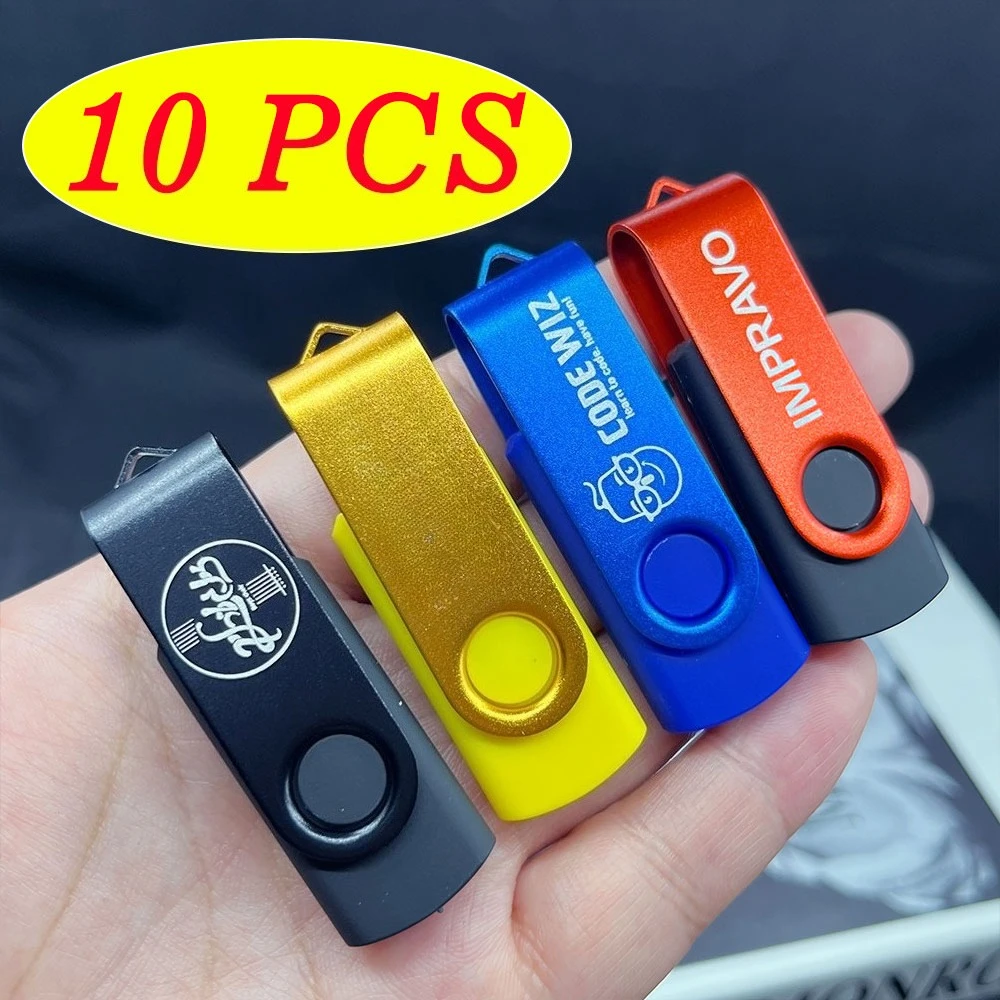 

10pcs/lot USB 2.0 USB Flash Drive Flash Memory 32GB Pendrive 64GB 128GB USB Stick 4GB 8GB 16GB Memory Stick U Disk Free Logo