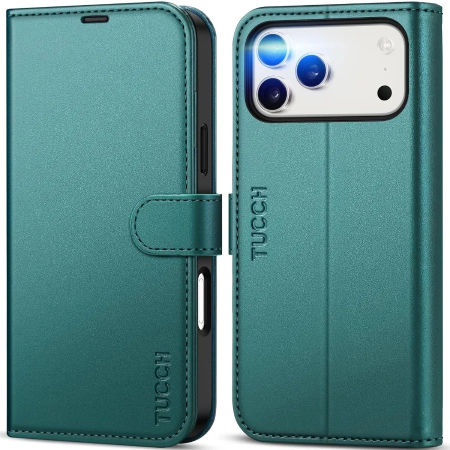 

Чехол-кошелек для iPhone 17 Pro Max 6,9 2025 с 4 держателями для карт, защита от блокировки RFID, регулируемая подставка