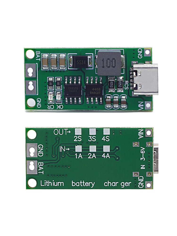 Multi Cell 2S 3S 4S Type-C To 8.4V 12.6V 16.8V Step Up Boost LiPo Polymer Li Ion Charger 7.4V 11.1V 14.8V 18650 Lithium Battery