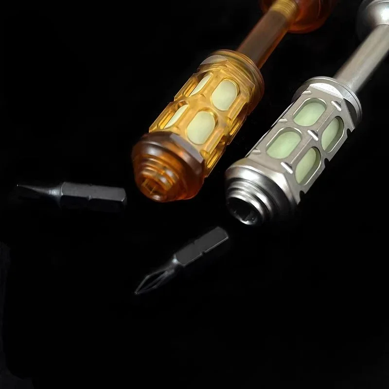 Titanium Alloy PEI Fingertip EDC Screwdriver Portable Gadget Cross Bit Riding EDC Multi Tools
