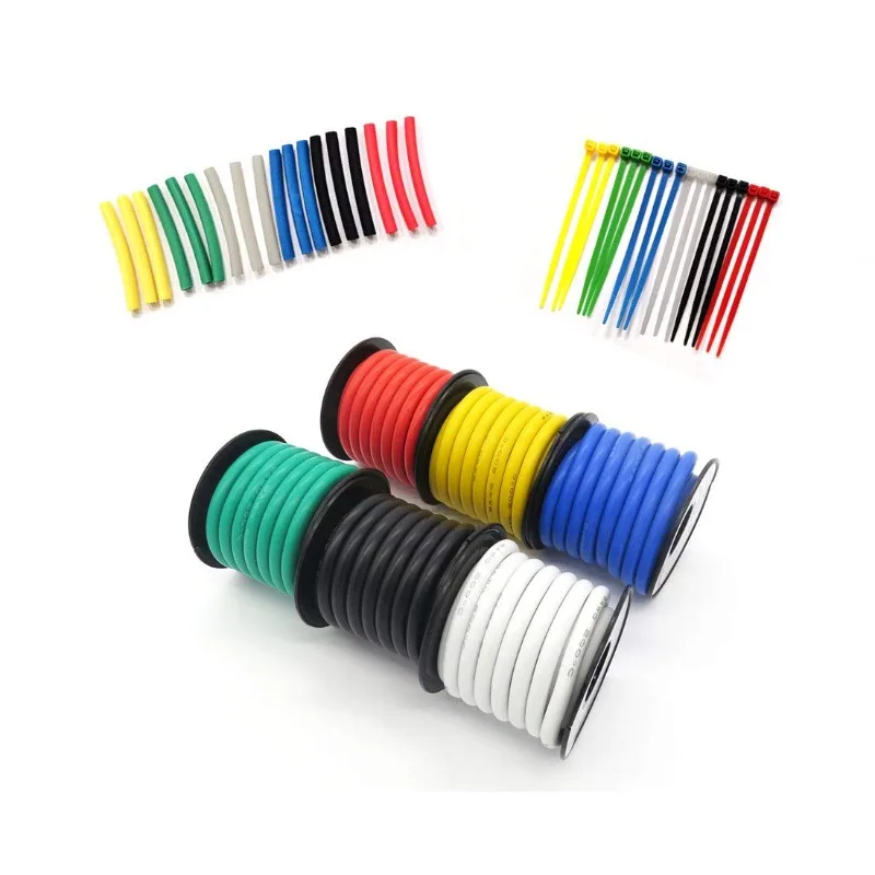 16 AWG Stranded Wire Spool 50ft Each 6 Colors Flexible 16 Gauge Silicone Hook up Wire Kit Electrical Tinned Copper Wire