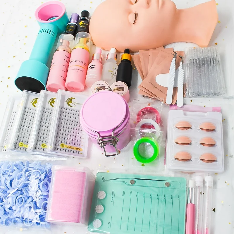 

Hot Selling Lash Extension Training Kits for Starter Lash Set Professional Makeup Tool Eyelash Extension Kit