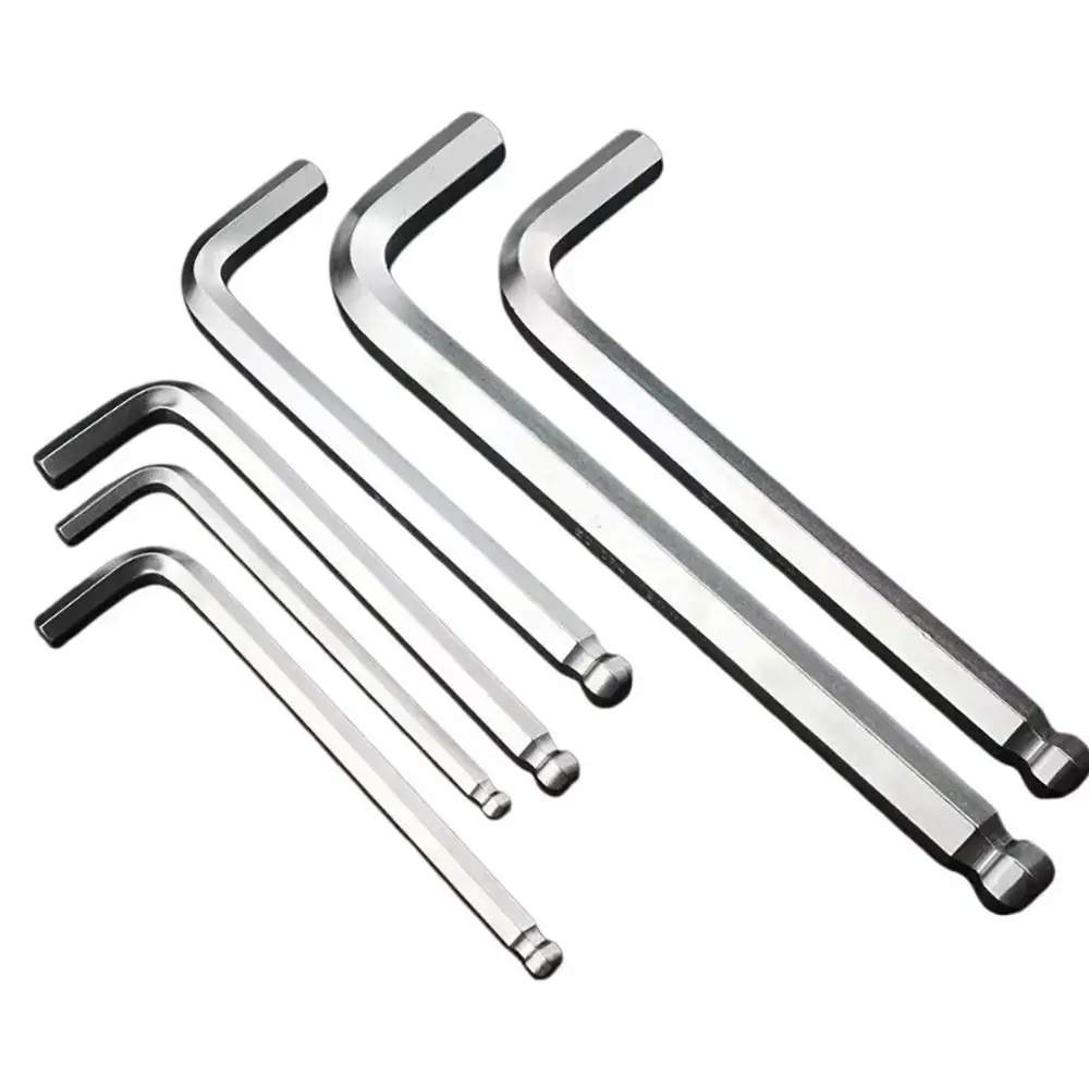 1Pcs 1.5-10mm Extended Hex Allen Key Set CR-V Steel Ball End L-Shape Hex Wrench 20cm L-Shape Metric Hexagon Wrench