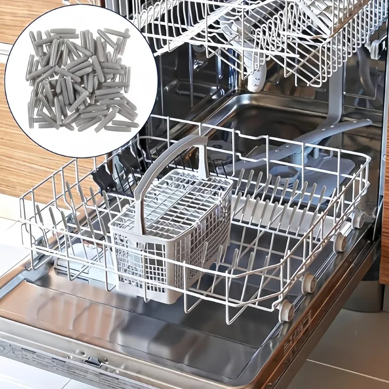 63 pcs Protective End Caps, Dishwasher Rack Tips, Flexible Soft Material, Anti-Scratch Protection, Multipurpose