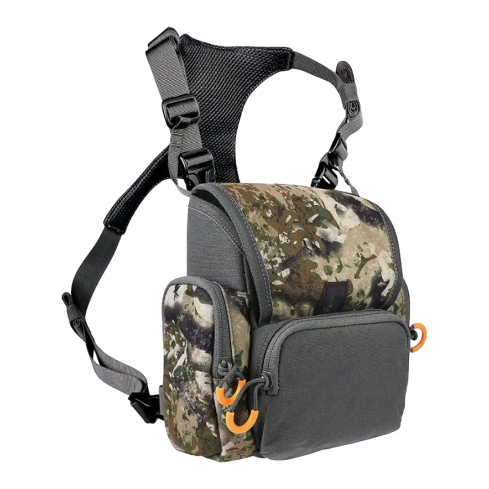 Binocular Harness Chest Pack Practical Multipurpose with Rain Protection Cover Bino Bag for Outdoor Hiking Hunting Portable