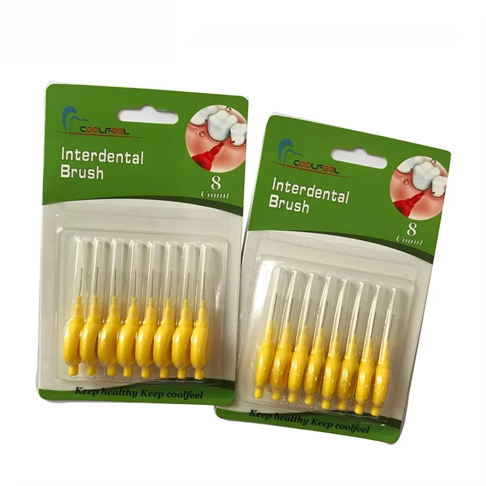 80 Pcs Interdental Brushes Dental Orthodontic Brushes Teeth Floss Dental Oral Hygiene Toothbrush Orthodontic Bracket