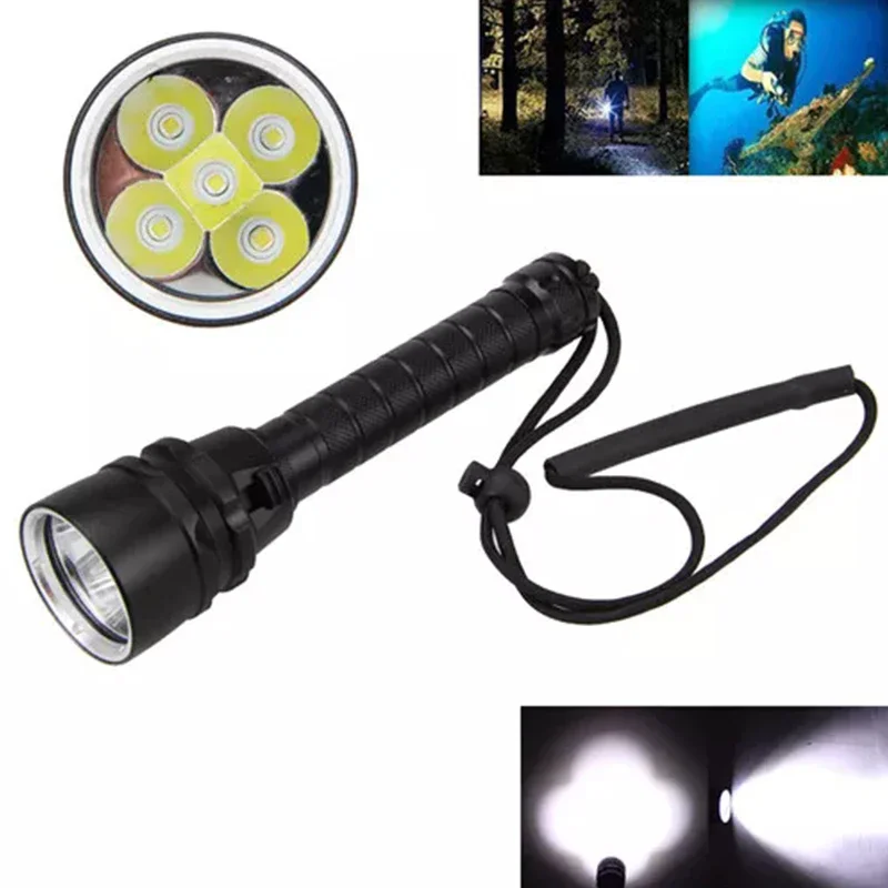 Scuba Diving Flashlight Dive Torch Waterproof Underwater Submarine Lights for Under Water Deep Sea Cave at Night