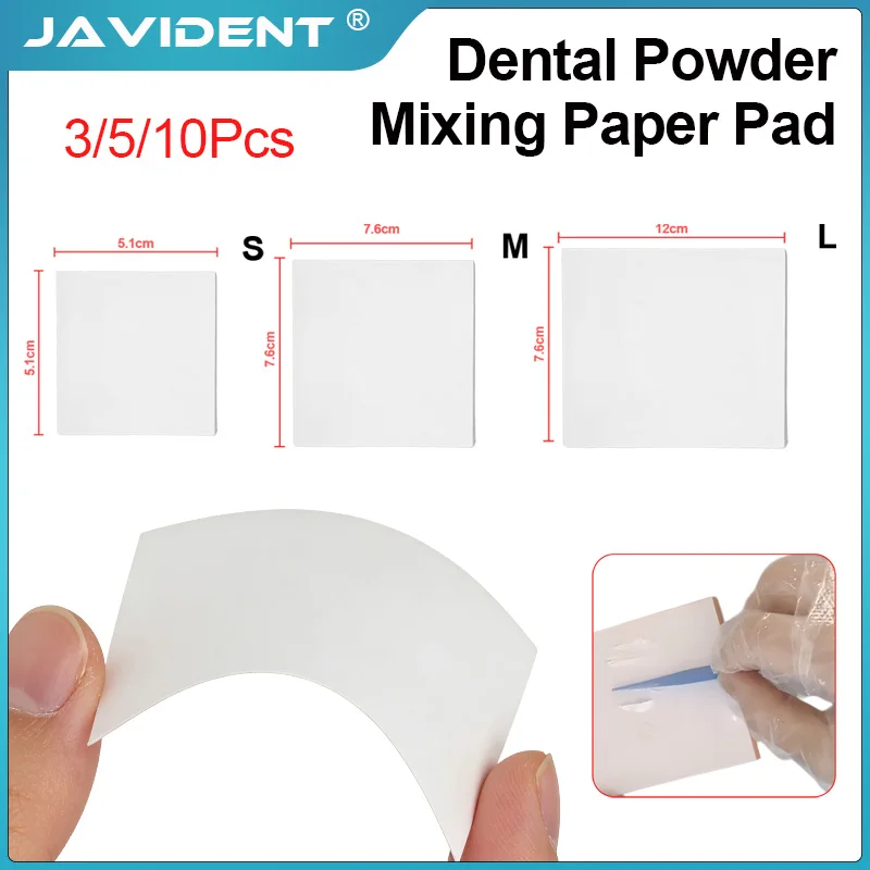 Disposable Dental Lab Mixing Paper S/M/L Composite 50 Sheets Cement Powder Pad Paper for Dentistry Silicone Impression Materials