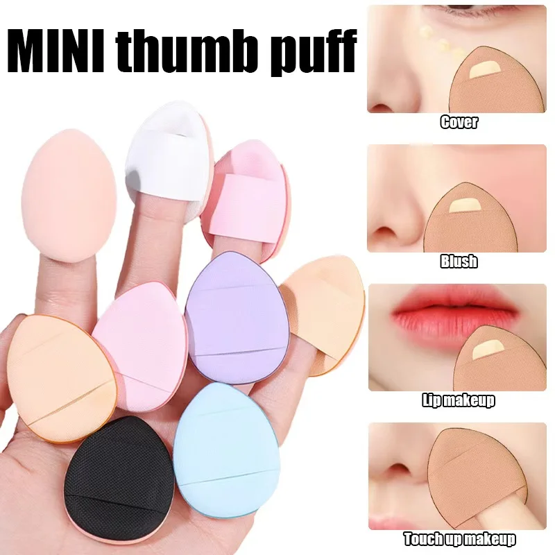 Mini esponja para dedos, esponja en polvo con cojín de aire pequeño, base/corrector/crema BB, aplicador cosmético, herramientas de maquillaje, 6/10 Uds.