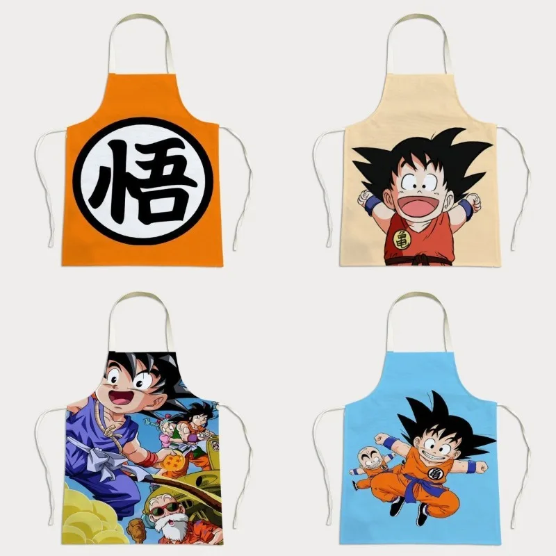 Tablier de dessin animé Dragon Ball Son Goku, tablier de taille kawaii 2D imperméable et résistant aux taches, vêtements de travail, marchandises d'anime, vente en gros