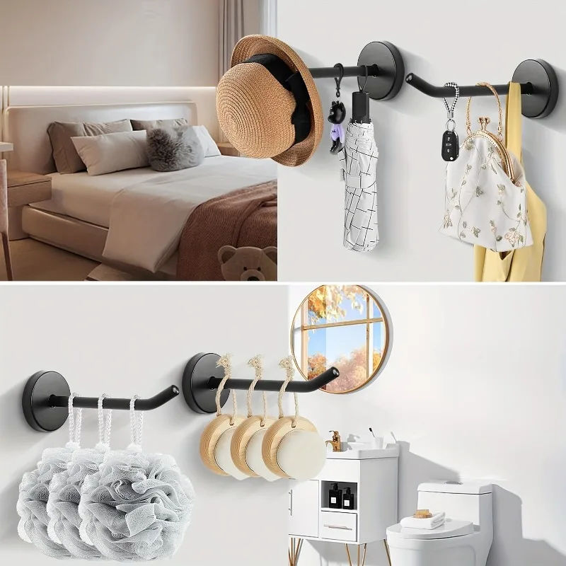 [خطافات مغناطيسية] 5 قطع من الخطافات المغناطيسية شديدة التحمل - خطافات مغناطيسية كبيرة جدًا مع عقد قوي، خطافات معدنية شديدة التحمل.