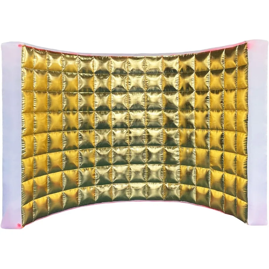 

Надувная стена для фотобудки в золоте, 119 x 59 x 91 дюймов — фон для селфи-будки для свадебной вечеринки, выставки, фотографии событий