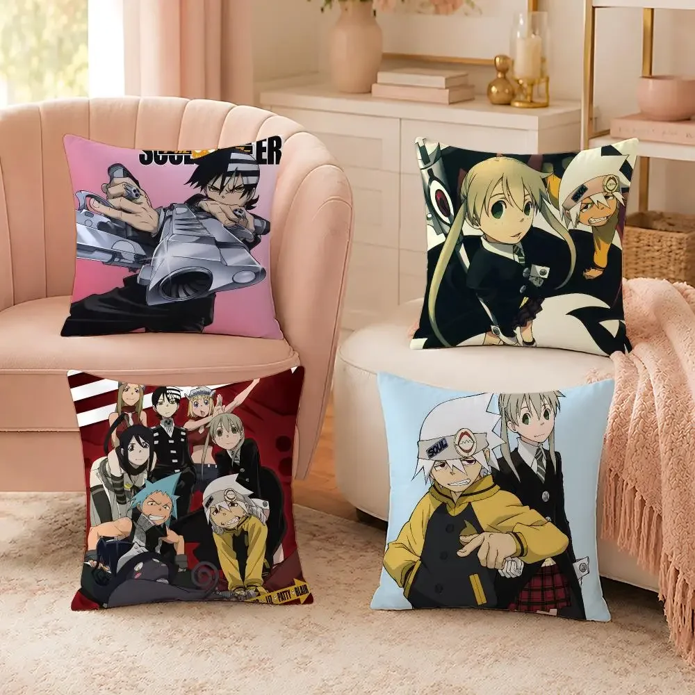 Gothic Anime Soul Eater Cushion Cover Custom Plush Pillow Cover Soft Cloud Comfort for Sofa Bed Couch