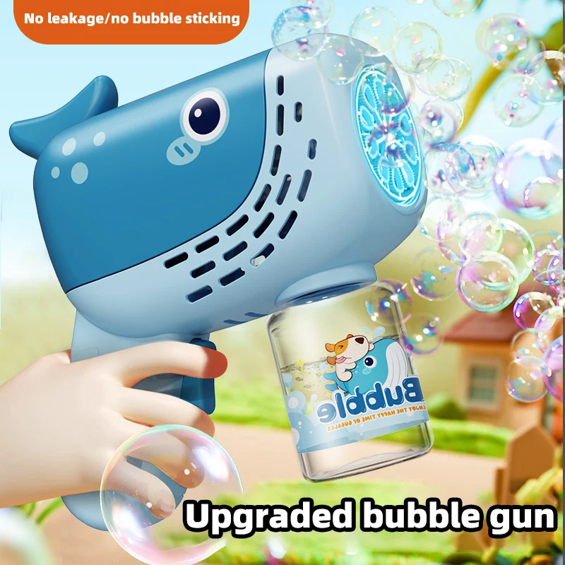 فقاعة الحوت المحمولة، منفاخ فقاعات مسدس أوتوماتيكي بالكامل، ألعاب صيفية للاستخدام الداخلي والخارجي، ألعاب يجب اقتناؤها لحفلات أعياد الميلاد وعيد الفصح