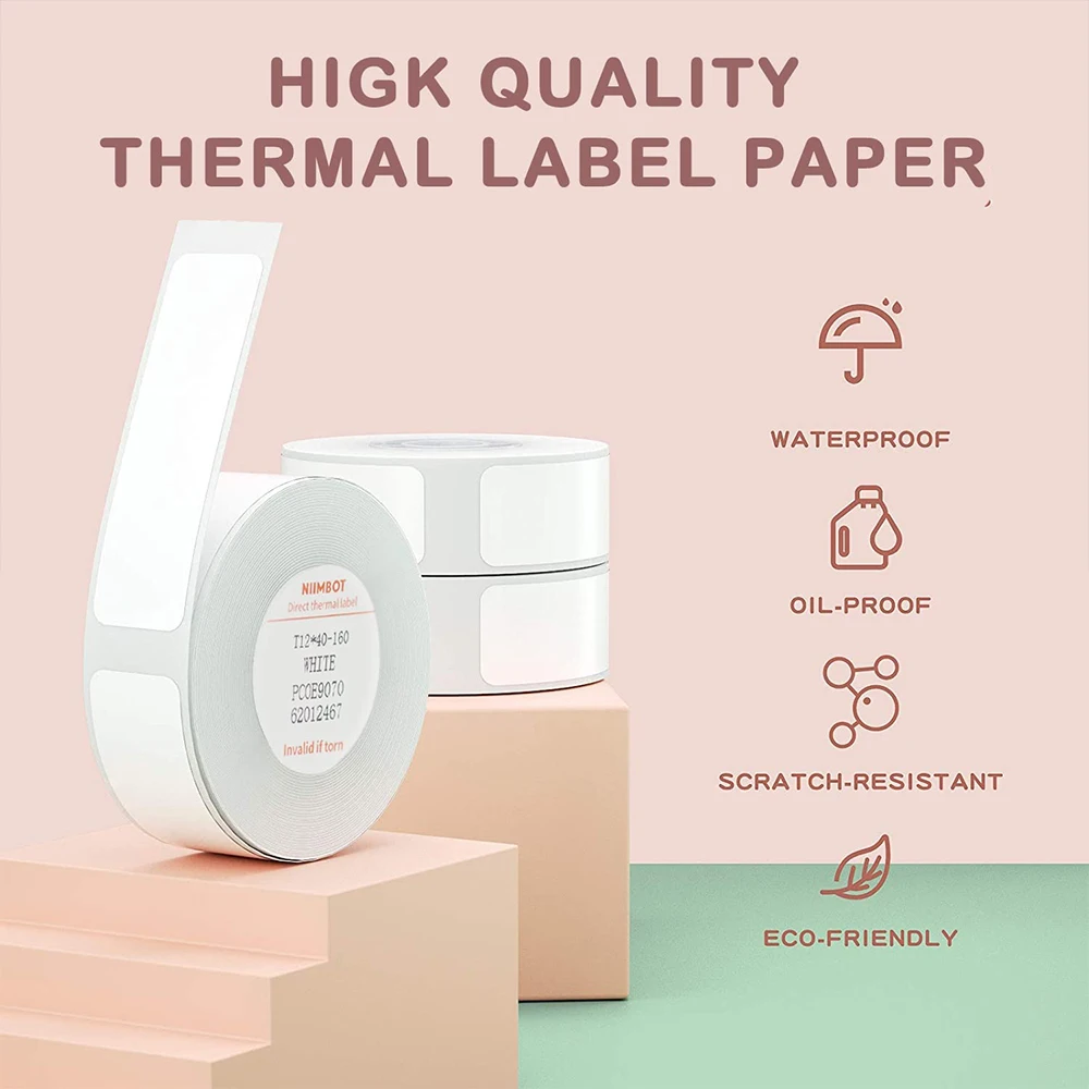 NIIMBOT D110 D11 D101 Portable Mini Thermal Printer Label Printing White Paper Waterproof Thermal Label Roll Printing Sticker