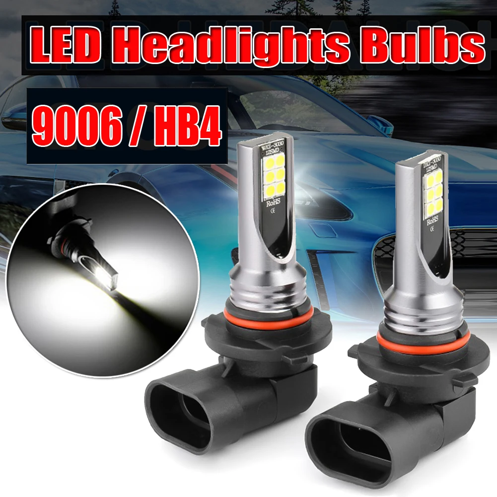 

2Pcs 9006 HB4 LED Headlight Bulb Car Conversion Kit for Low Beam 6000K White Headlights Car Super Bright Fog Lights