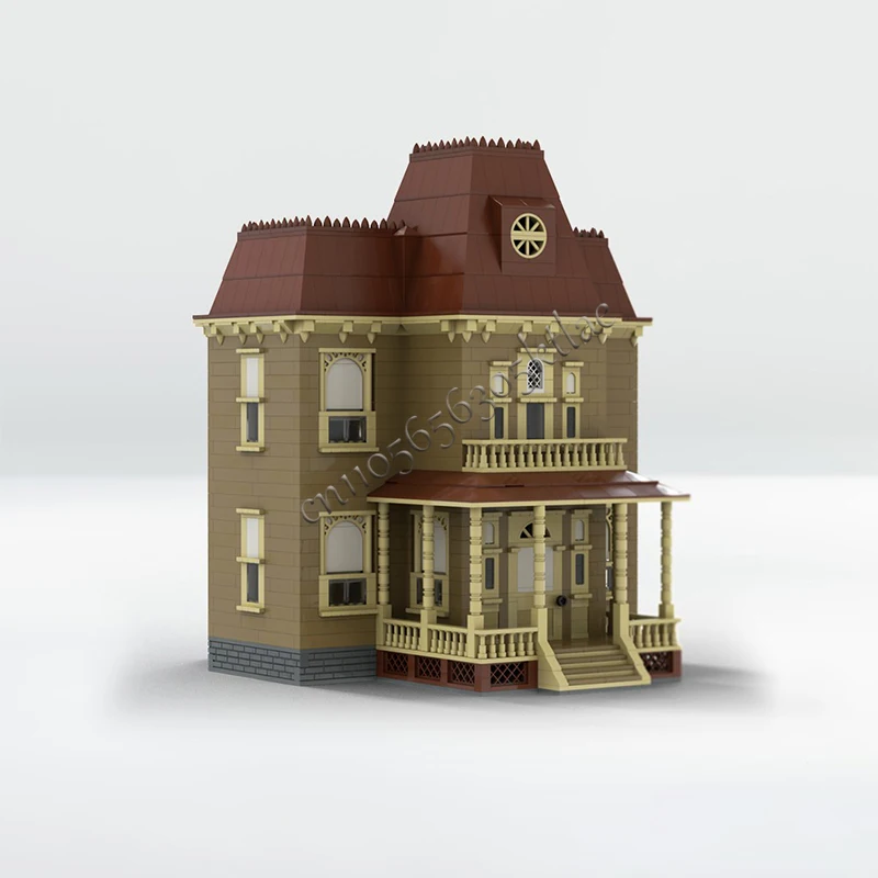 Nowy 2186 Elementowy MOC Średniowieczny Psycho Dom Modularny Model Klocki Konstrukcyjne Zabawki Edukacyjne DIY dla Dzieci Prezent na Urodziny