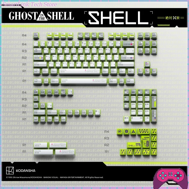 keyspire Ghost in the Shell 'SHELL' Collaboration Night Demon Keycap PBT PC Material Keycap Compatible with EV63 Keyboard