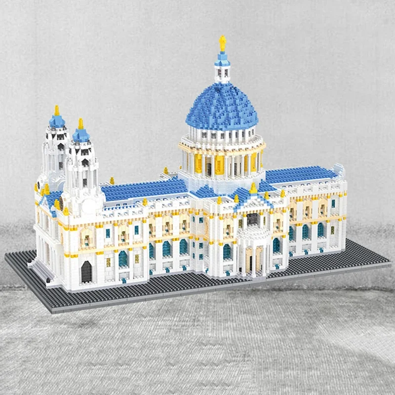 Hsanhe 8650 World Architecture London St Paul\'s Cathedral Church Palace Tower DIY Mini Diamond Blocks Bricks Building Toy No Box