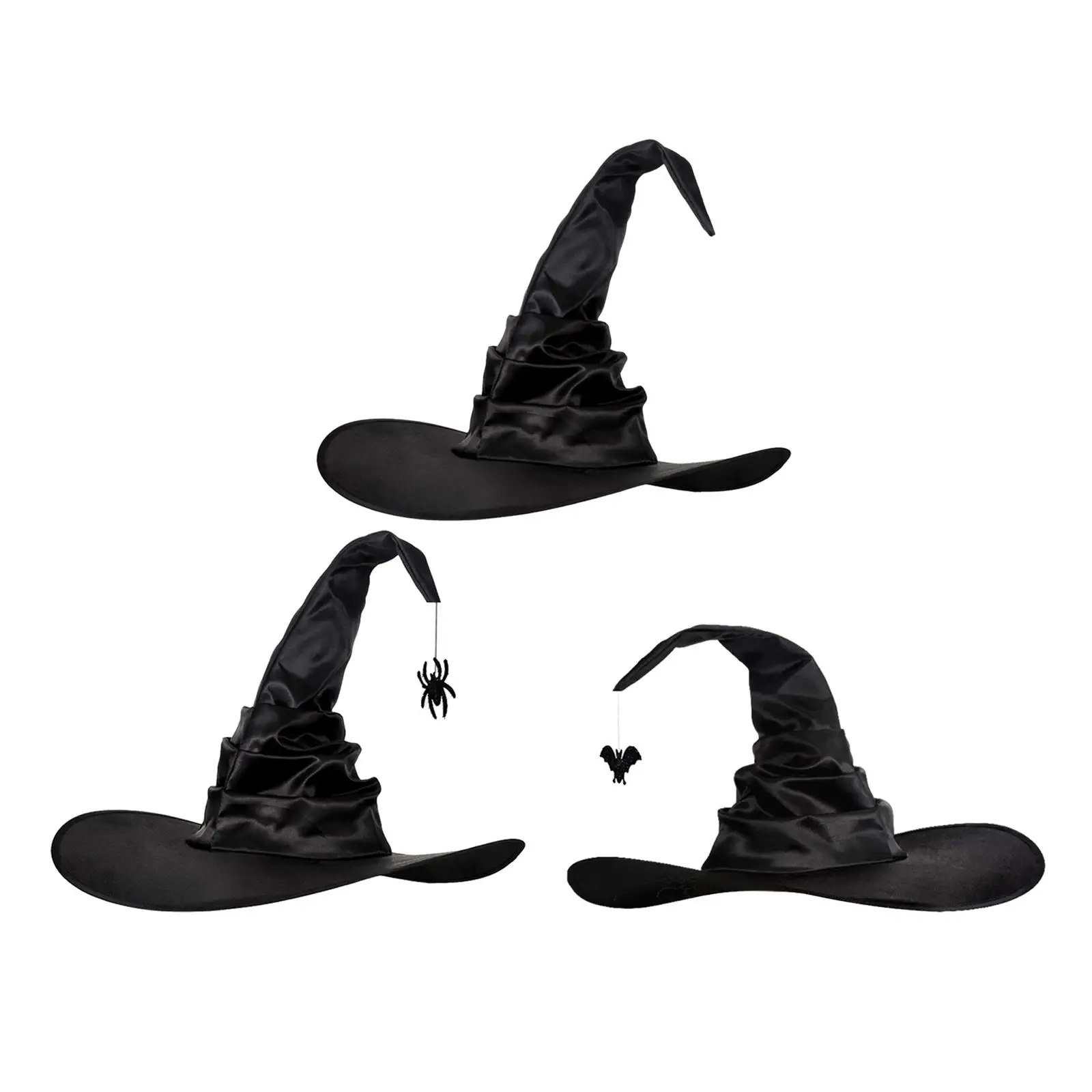 Pointed Sorceress Hat Wizard Costume Accessory Headgear Character Witch Women Hat for Halloween, Cosplay, Masquerade