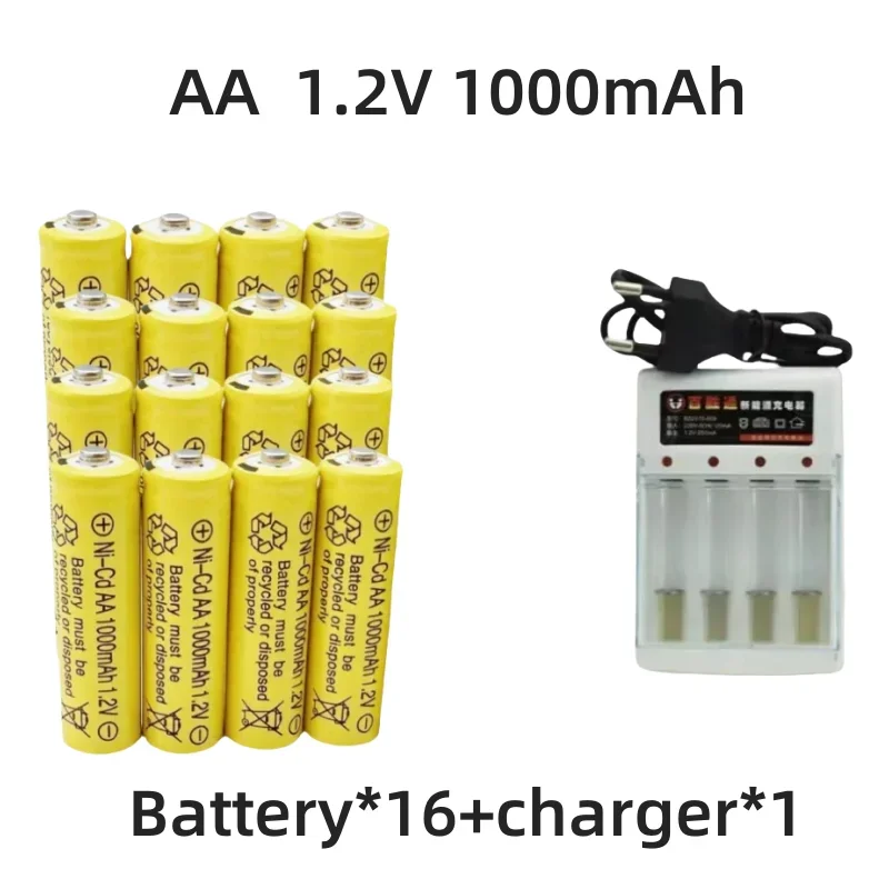 100% Original 1.2V AA1000mAh Rechargeable Alkaline Battery NI-MH 1.5 V Battery for Clocks Mice Computers Toys So On