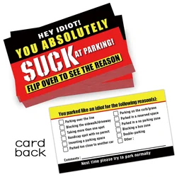 (Pack Of 50)Bad Parking Cards  You Parked Like An Idiot Business Cards 3.54