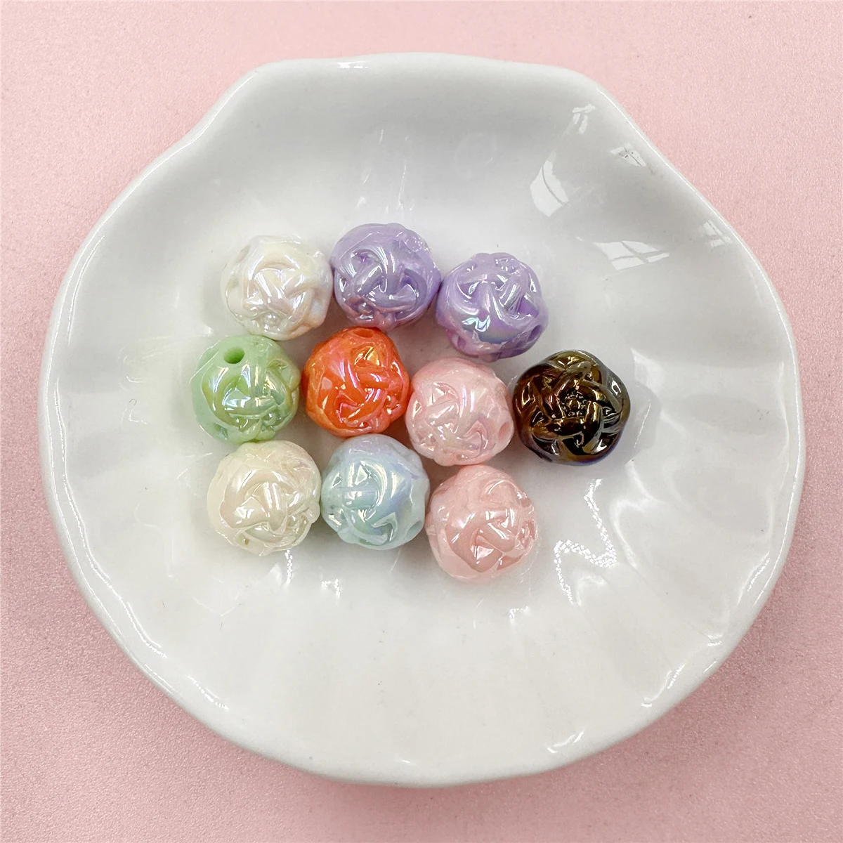 11.1/14.8mm Acrylic Yarn Ball Shape Loose Beads DIY Bracelets Necklace Key Chain Jewelry Making Handmade Accessories