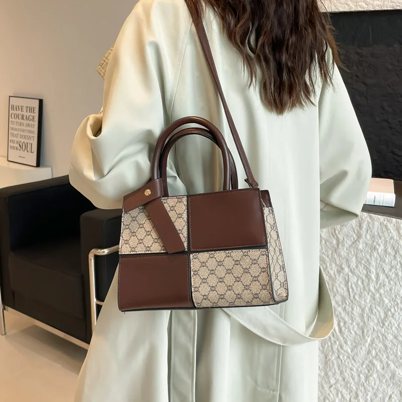 

2026 New Color Contrasting Handbag Women's Bag High end and Western Trendy Bag Texture Crossbody Women's Bag Shoulder Bag