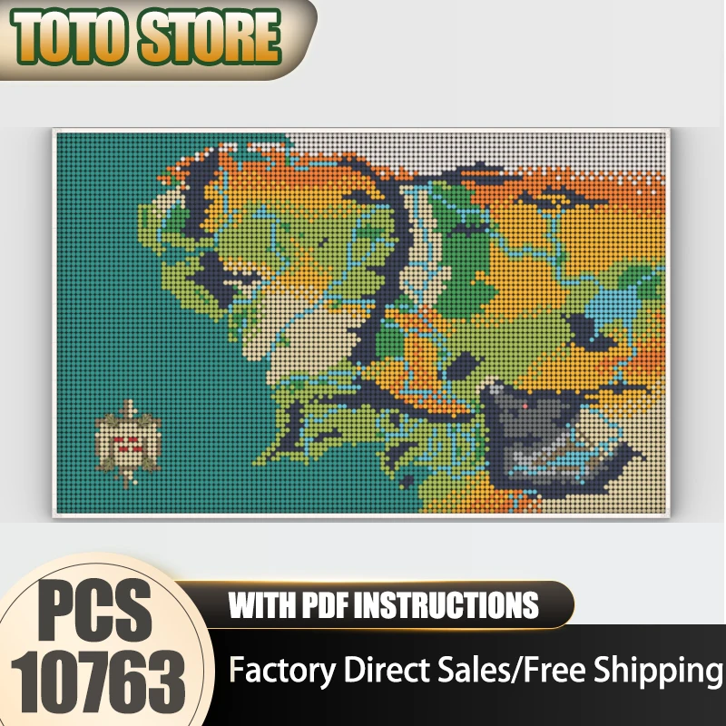 

Magic Rings Model Moc Building Bricks Map of Middle Earth Model Technology Street View Block Toy DIY Assembly Christmas Gift