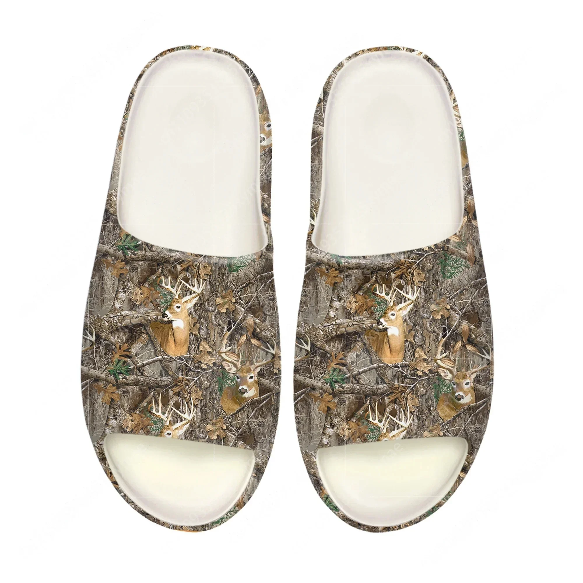 Camo Deer Camouflage Hunting Soft Sole Sllipers Home Clogs Custom Water Shoe Mens Womens Teenager Stepping on Shit Beach Sandals
