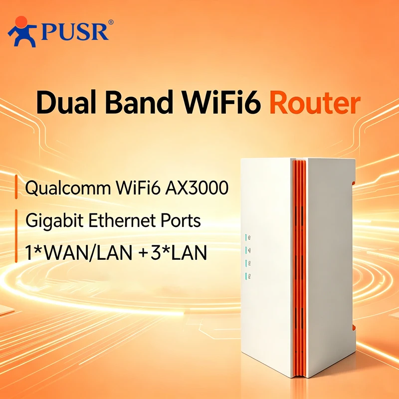 PUSR Global Dual Band WiFi6 AX3000 Router 4 Gigabit Ethernet Ports 1 WAN 3 LAN QoS & VPN Commercial/Home Wireless Router U200C