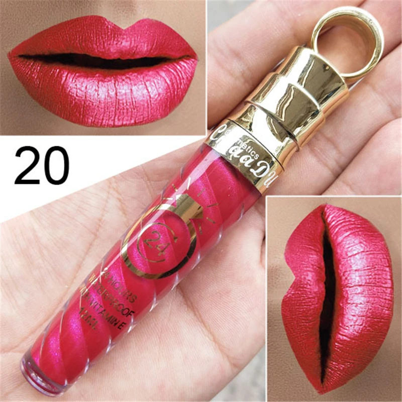 20 Farben Matter Lipgloss Wasserfest Langanhaltend Schimmernder Flüssiger Lippenstift Nude Glitter Nicht-klebender Lippenstift Roter Lippentint Schönheits-Make-up – Detail 22