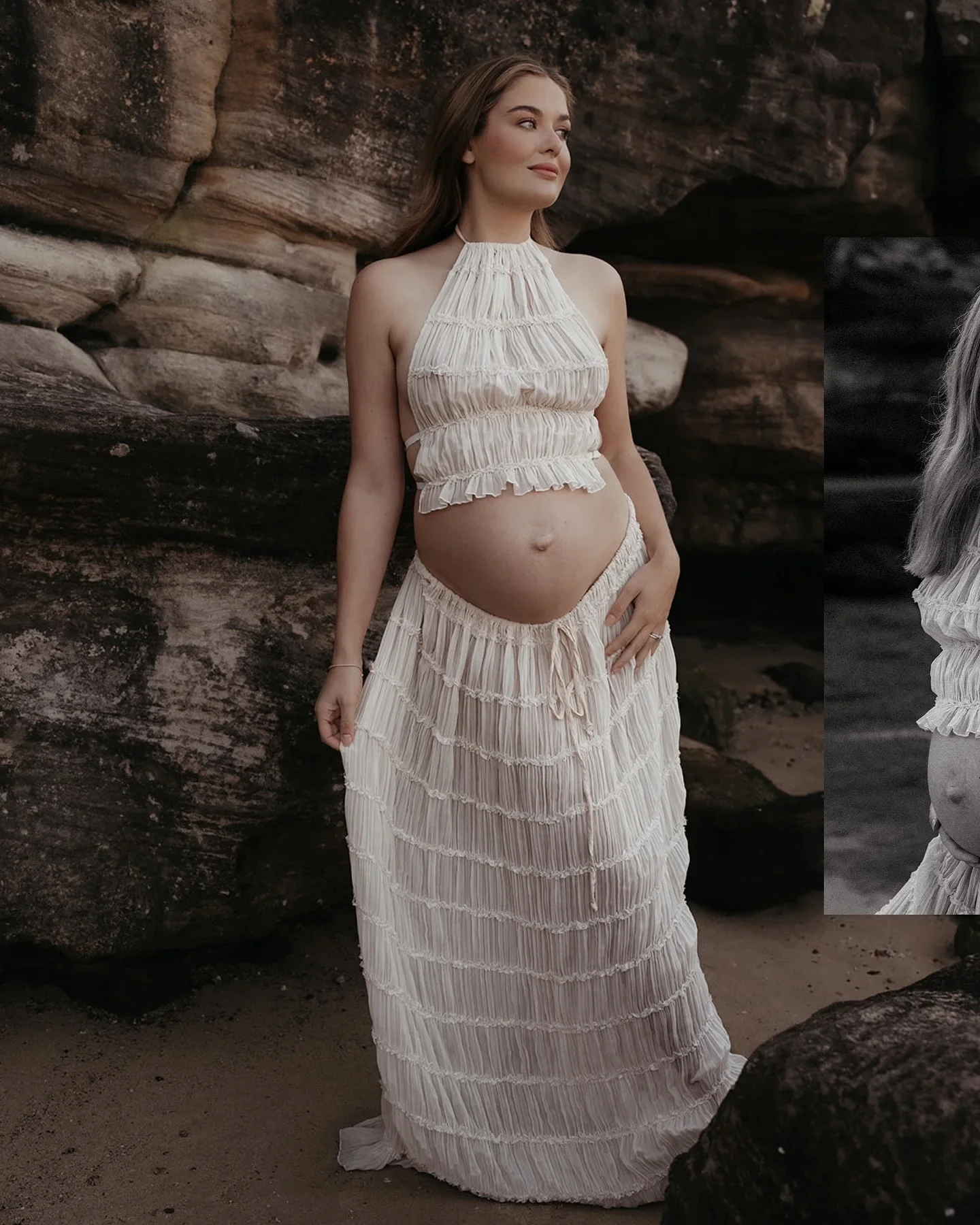 Maternity Pregnant Women's Dress Photoshoot Sexy Backless- Summer Loose Fit Chiffon Maxi Dress for Pregnancy Photo Shoot Clothes