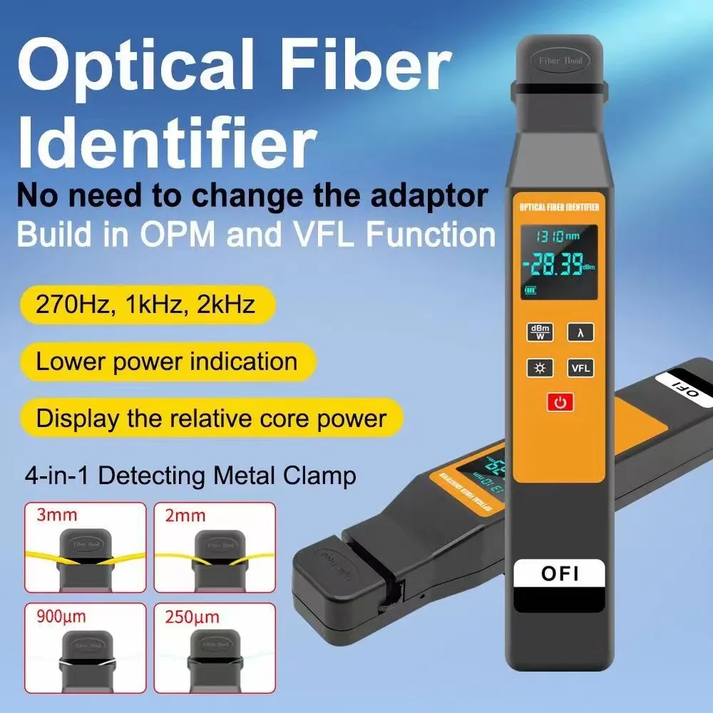 

Optical Fiber Identification Instrument Identifier with 10Km Red Light Source Optical Power Meter All-in-one 4-in-one Fixture