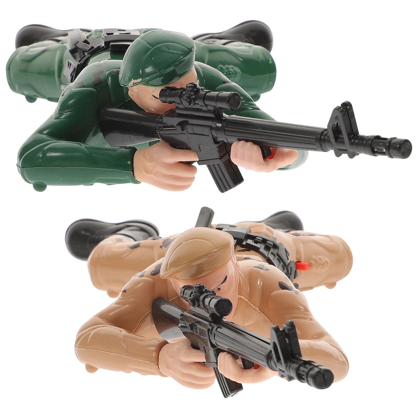 2 個の兵士赤ちゃん電気軍認識玩具男の子用プラスチック製の這う兵士探検早期発達