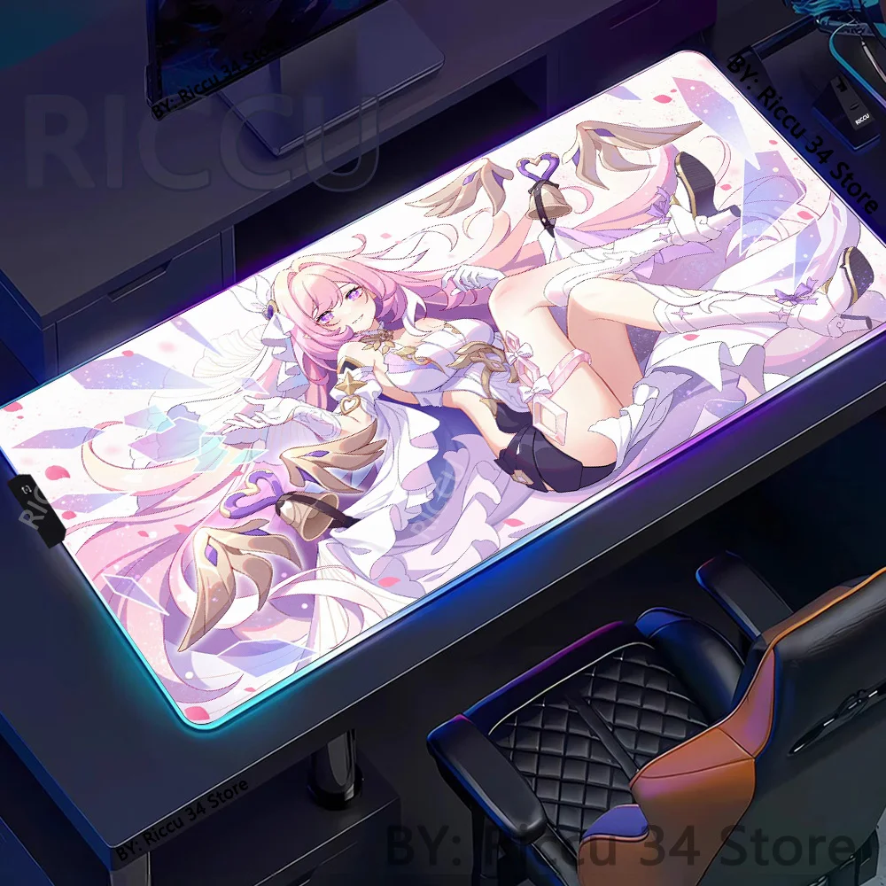 

RGB Honkai Impact 3 Mouse Pad XXL Accessories Anime Games Keyboard Computer Mouse pad Pc Gamer Cabinet Desktop Table Mat Gaming