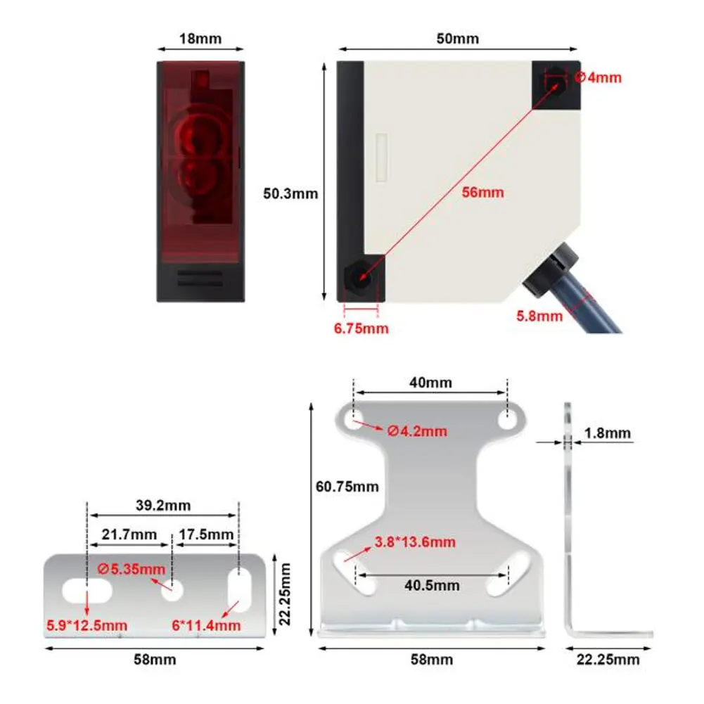 Reflective Photoelectric Sensor Switch Pair for Industrial Automation Outdoor Lighting and Garage Door Control Systems