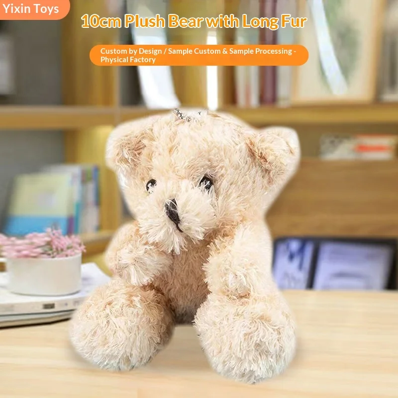 

Мягкая плюшевая игрушка-медведь Yixin Toys, 10 см, брелок, оптовая продажа, плюшевая кукла-медведь, мягкая пушистая игрушка, подарок для девочек, детский сувенир для вечеринки